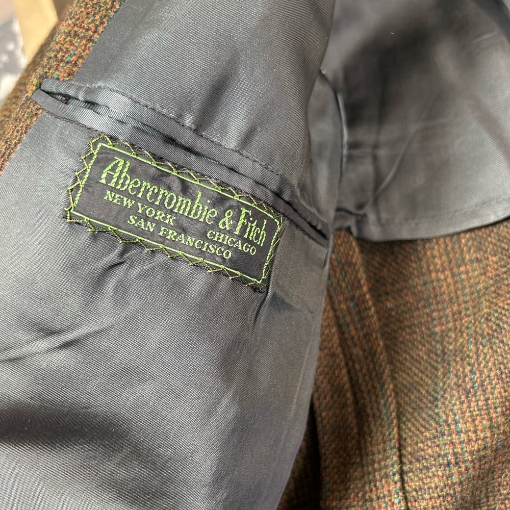 Vintage Men's Abercrombie & Fitch Tweed Wool Blazer sports jacket Size 42 Long - Picture 2 of 5